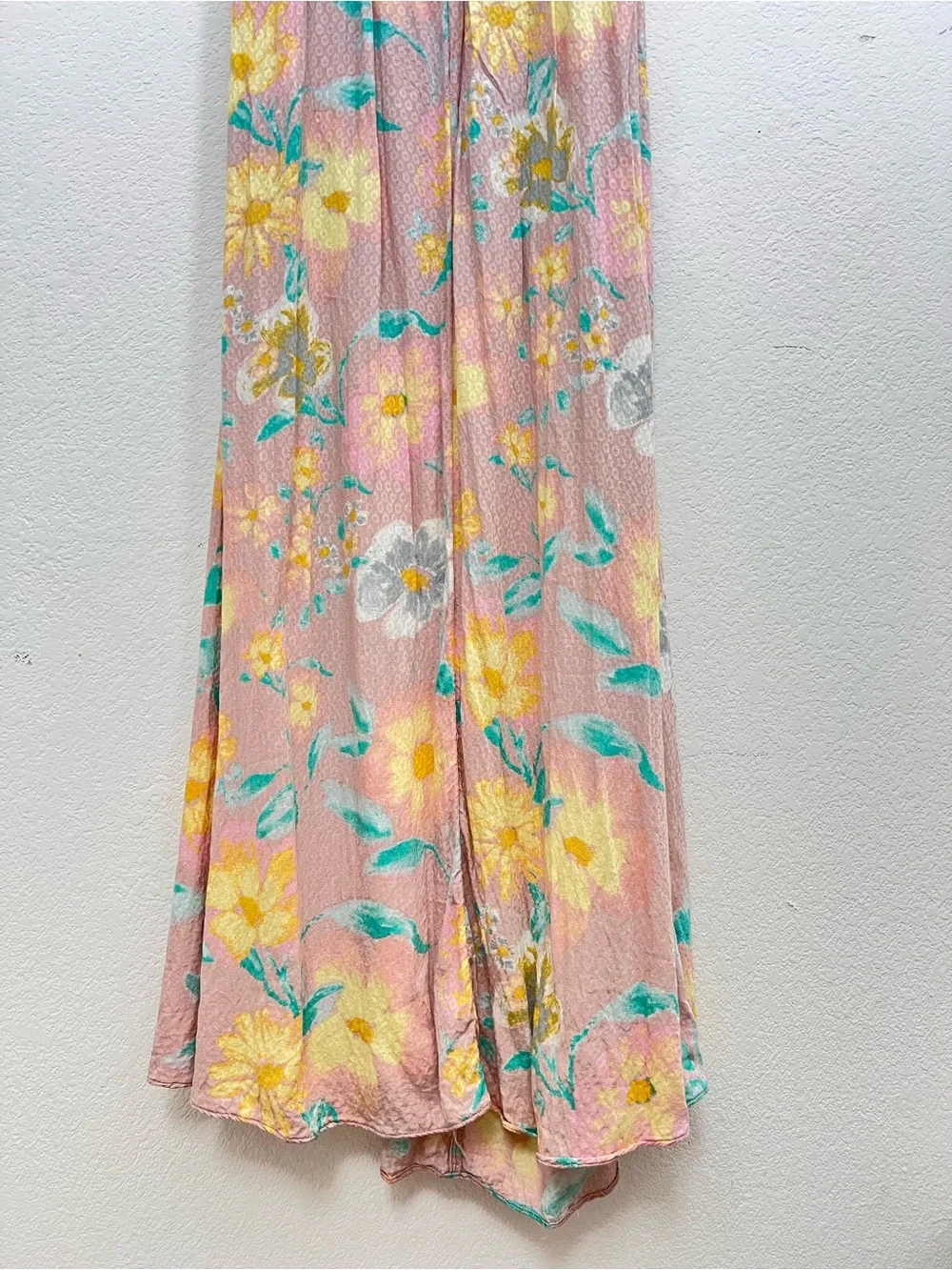 Free People Wisteria Maxi Dress Small Pink Floral Sleeveless Boho Romantic